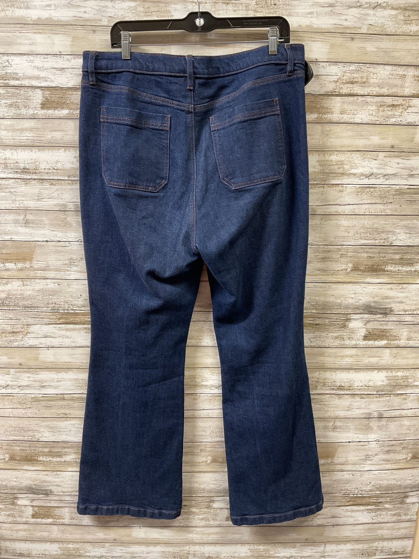 Jeans Flared By Loft In Blue Denim, Size:14