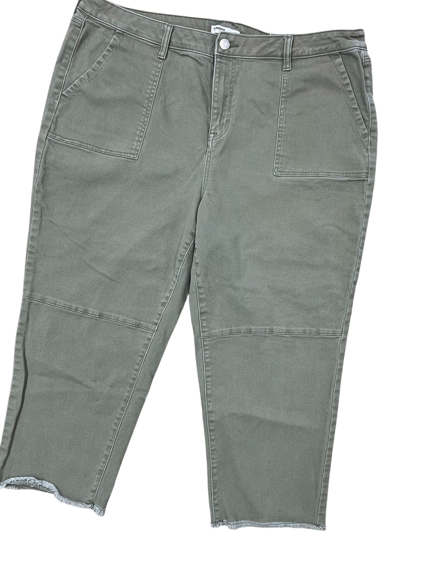 Jeans Cropped By Sonoma In Cream, Size:20