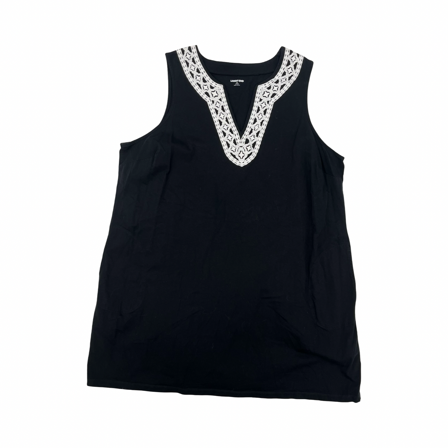 Dress Casual Short By Lands End In Black & White, Size:3X