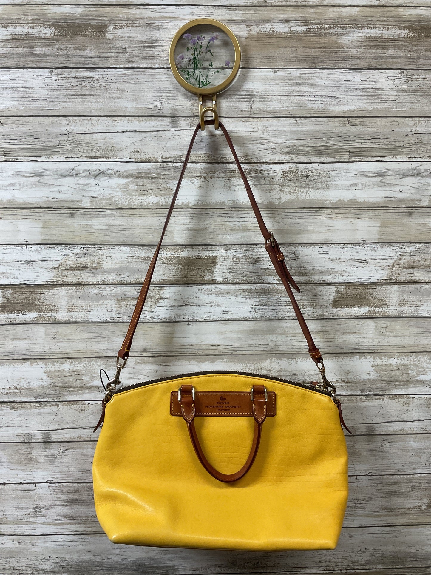 Handbag Designer By Dooney And Bourke In Yellow, Size:Medium