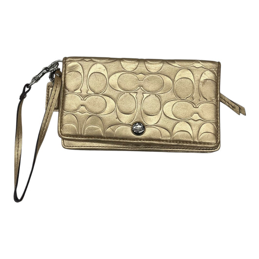 Wristlet Designer By Coach In Gold, Size:Medium