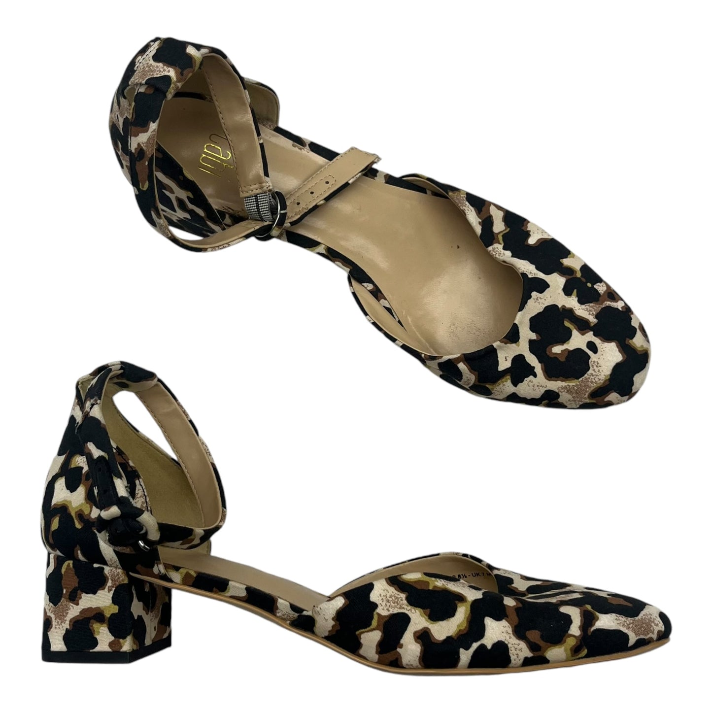 Shoes Heels Block By Cabi In Animal Print, Size:8.5