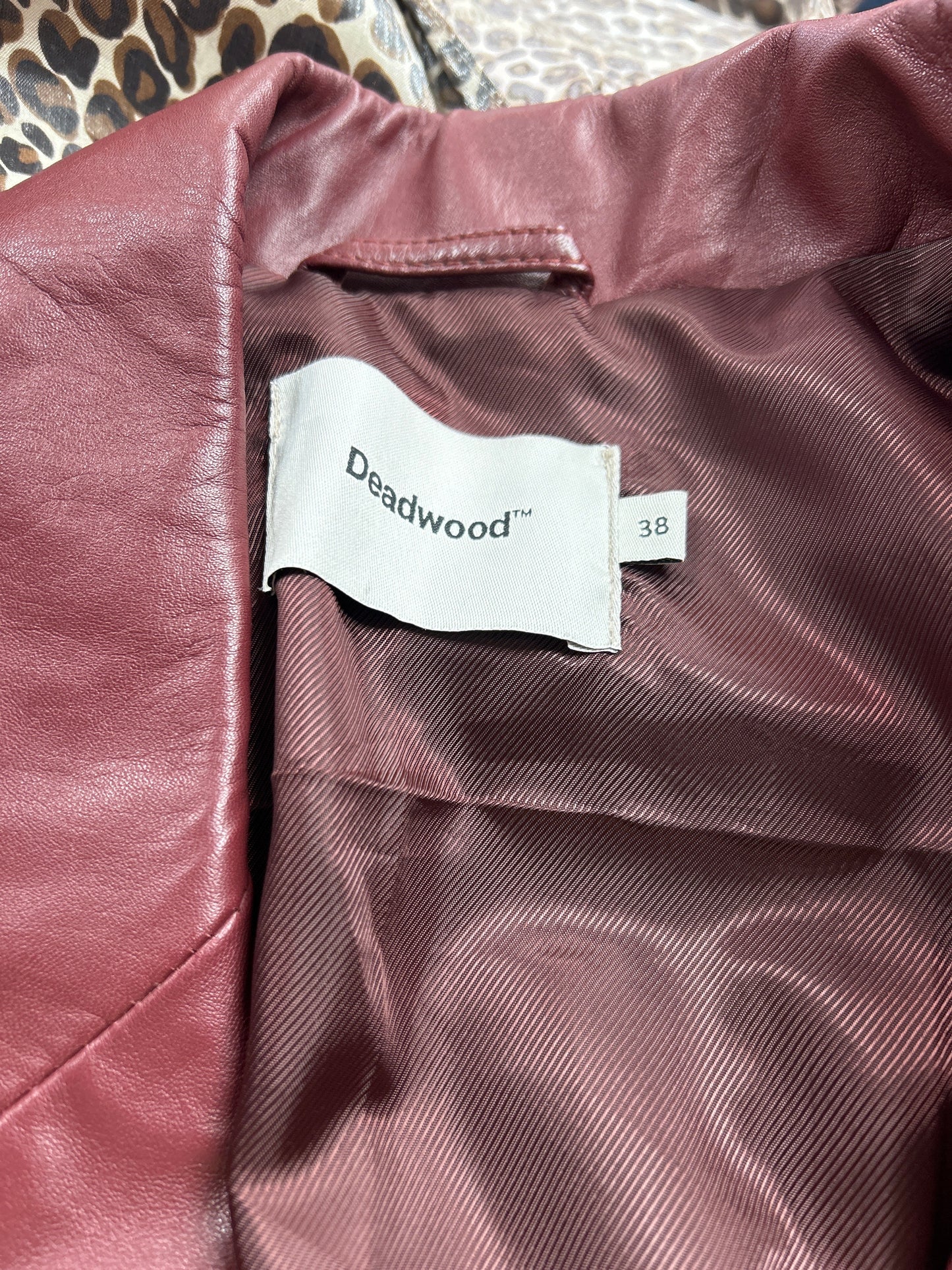 Jacket Leather By Clothes Mentor In Maroon, Size:M