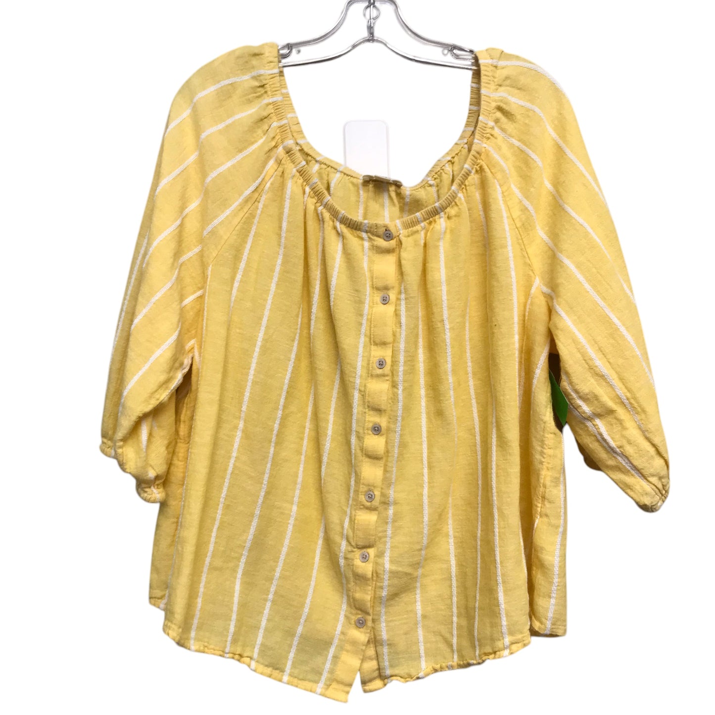 Top 3/4 Sleeve By Style And Company In Striped Pattern, Size:2X