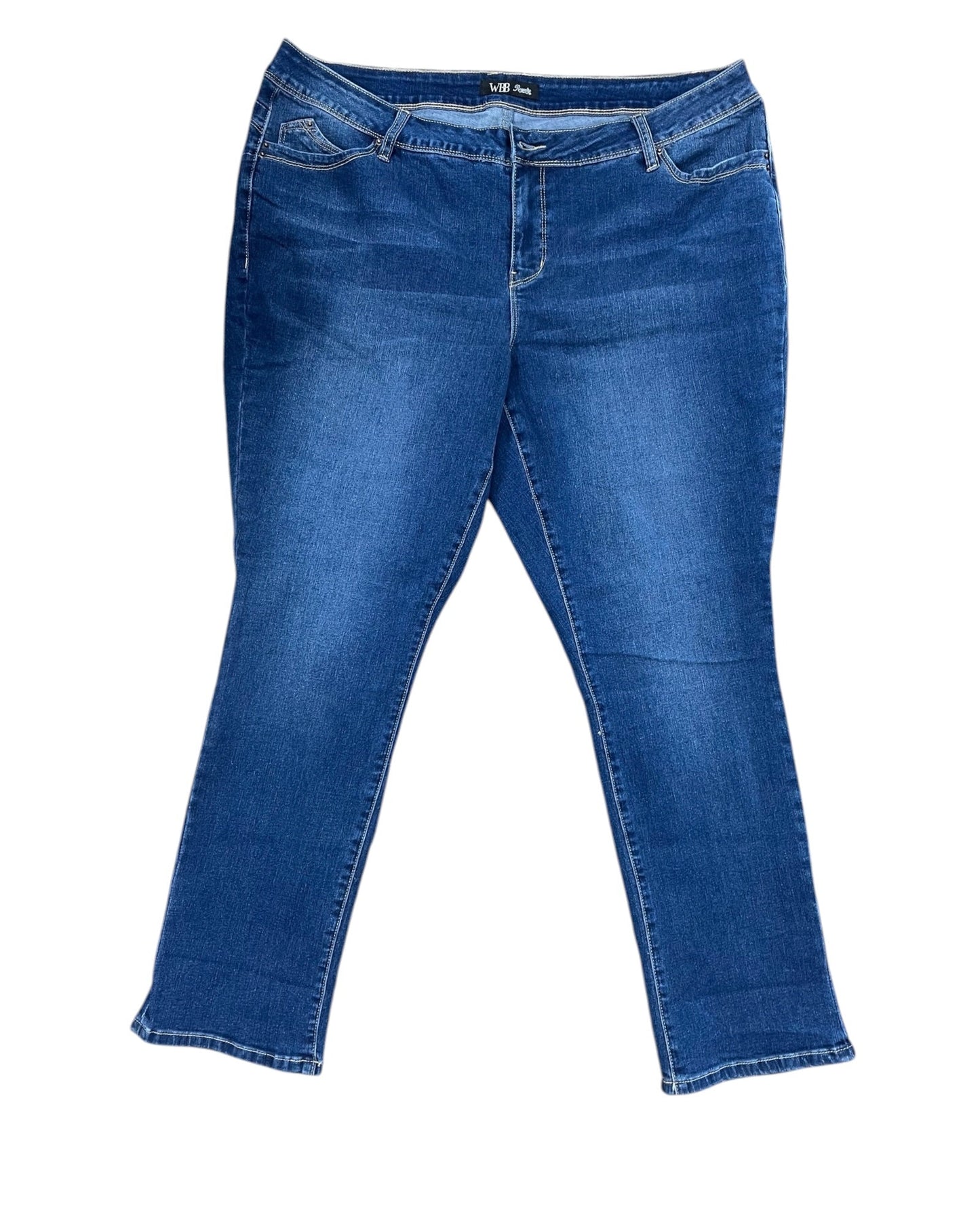 Jeans Boot Cut By Royalty In Blue Denim, Size:20