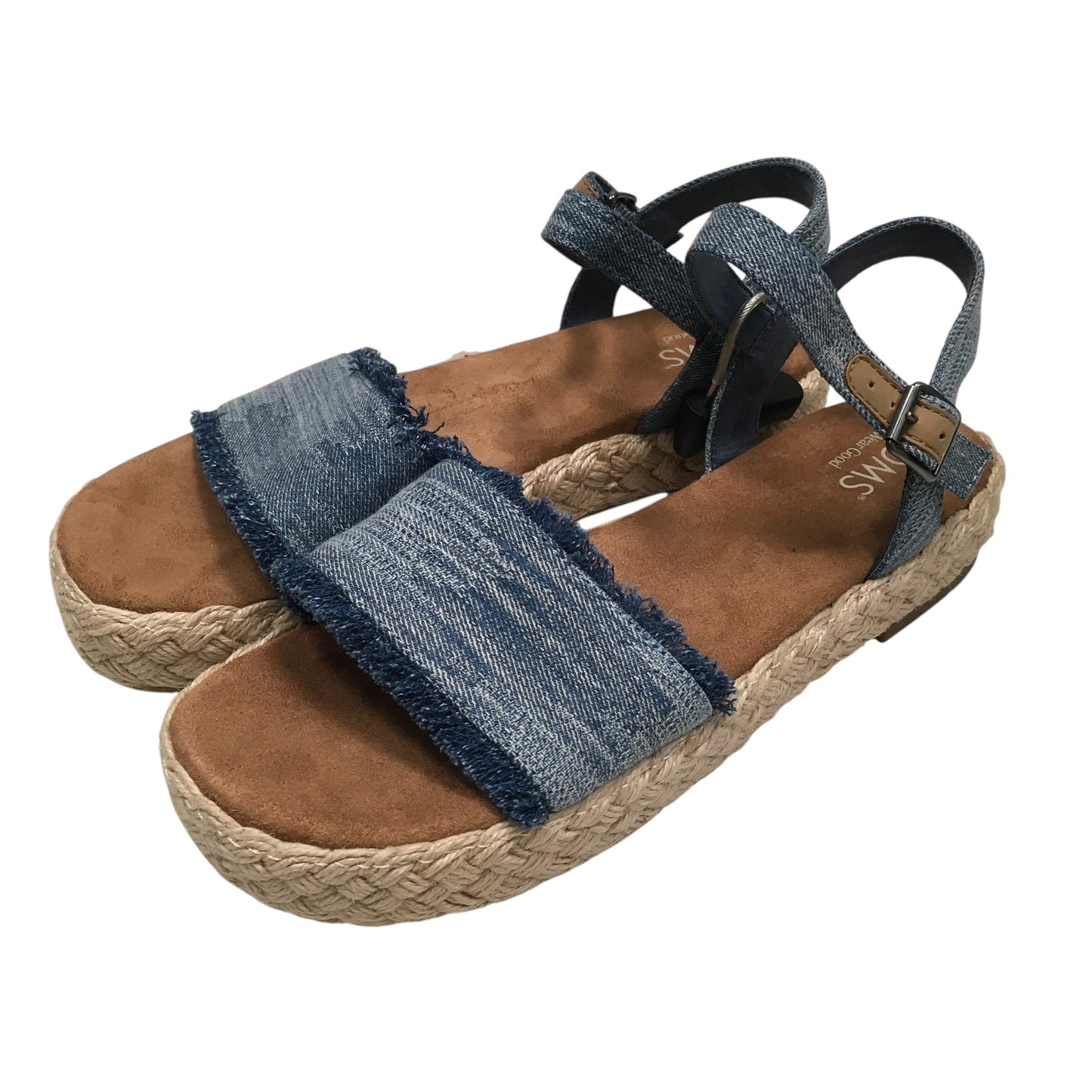 Sandals Flats By Toms In Blue, Size:8.5