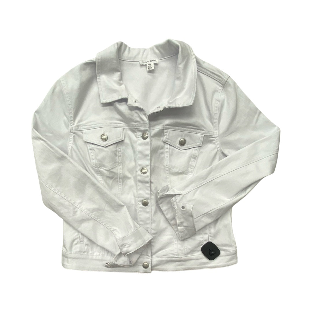 Jacket Denim By Tribal In White, Size:L