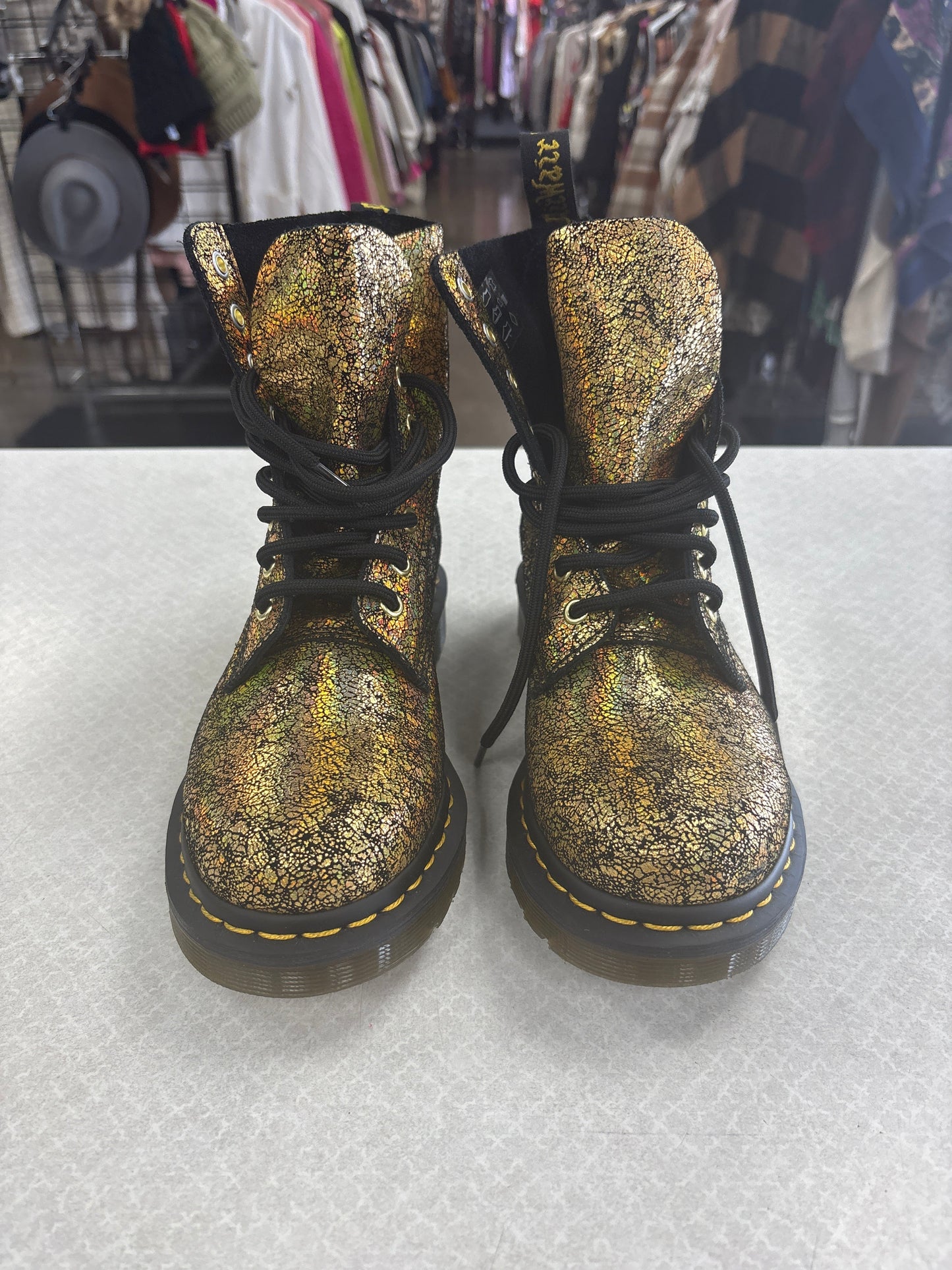 BOOTS COMBAT by DR MARTENS In GOLD, Size: 7