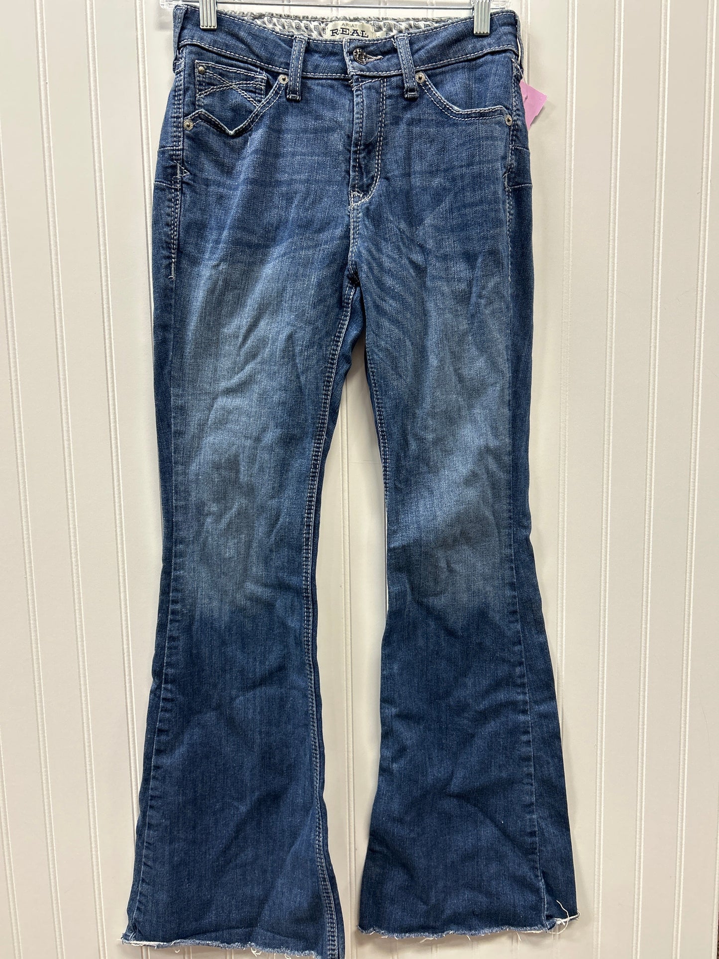 Jeans Flared By Ariat In Blue Denim, Size:4