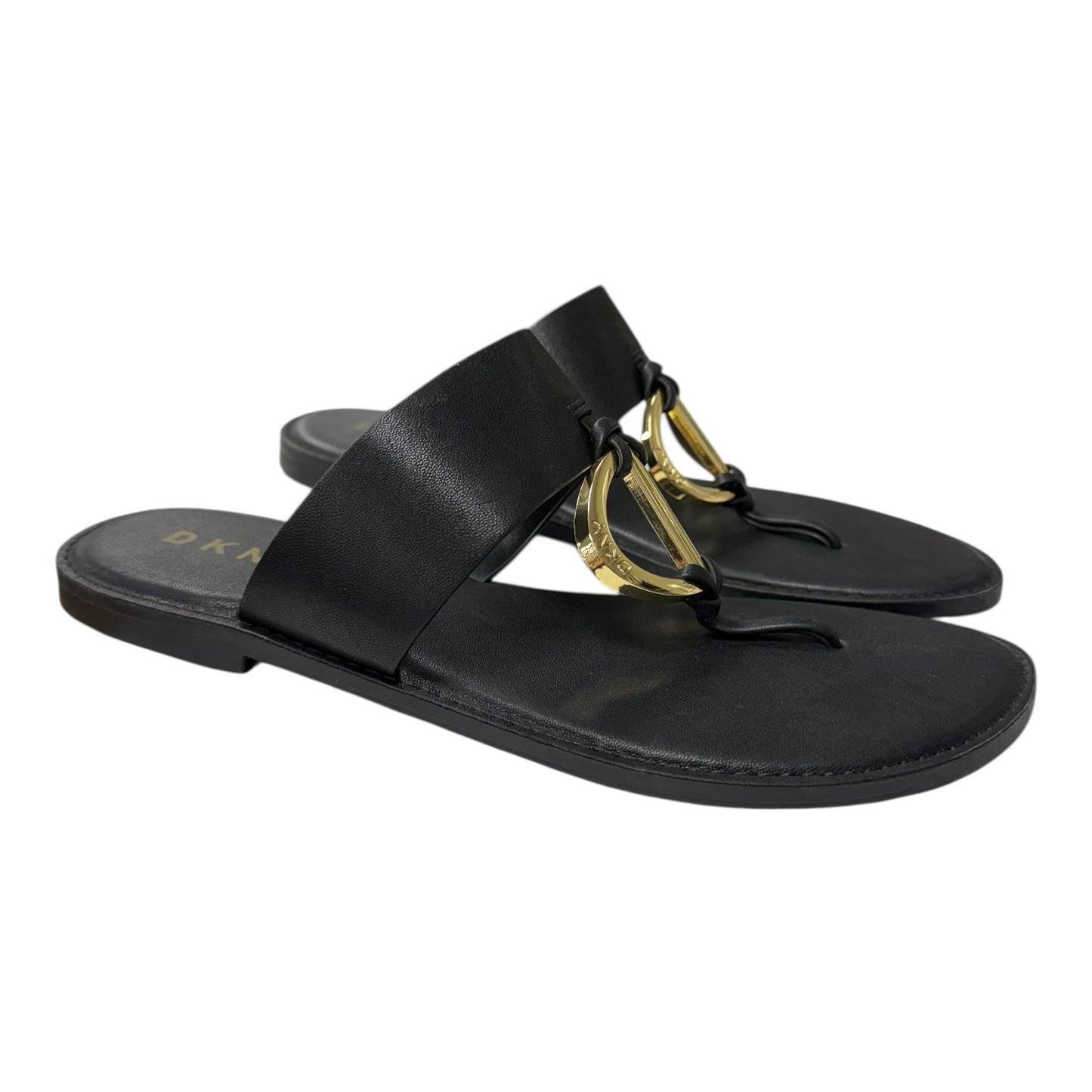 Sandals Flip Flops By Dkny In Black, Size:6.5