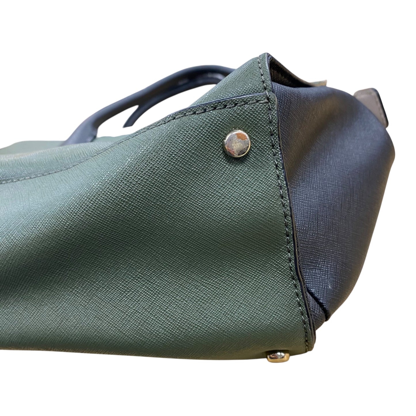 Handbag Designer By Kate Spade In Green & Tan, Size:Large