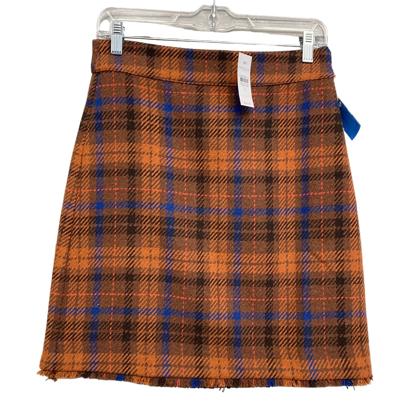 Skirt Mini & Short By Ann Taylor In Plaid Pattern, Size:0