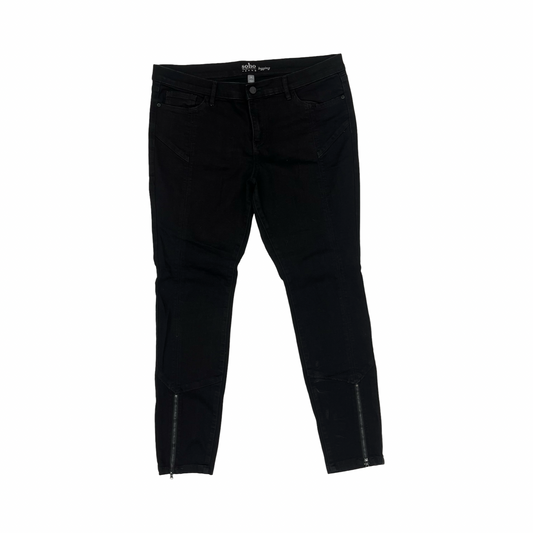 Jeans Skinny By New York And Co In Black Denim, Size:16