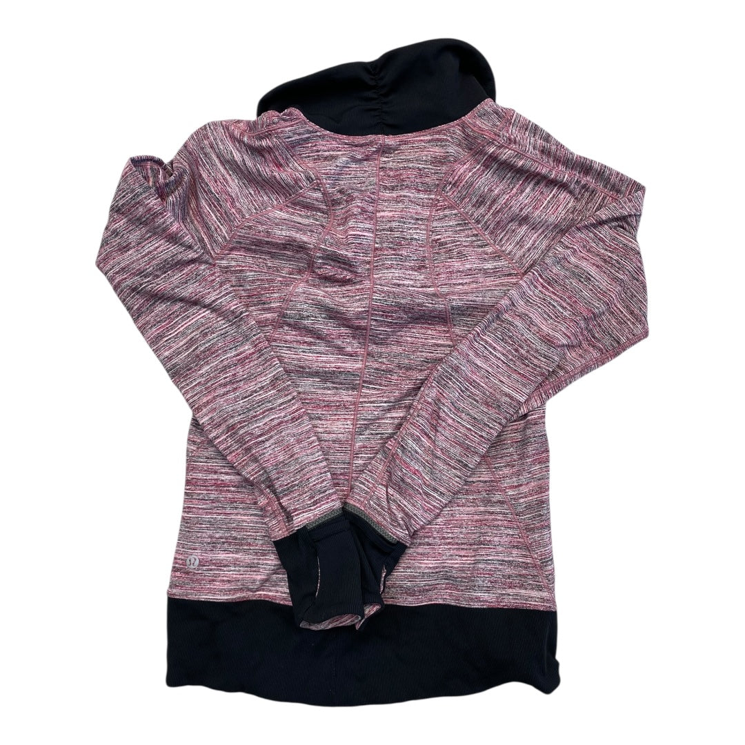 Athletic Top Ls Collar By Lululemon In Black & Pink, Size:S