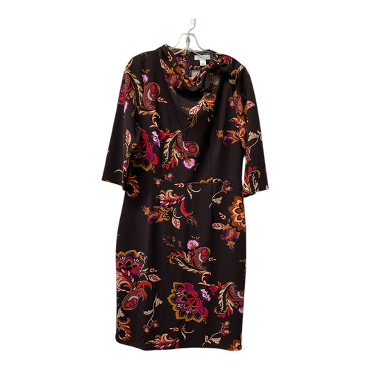 Dress Casual Midi By Liz Claiborne In Brown & Purple, Size:L