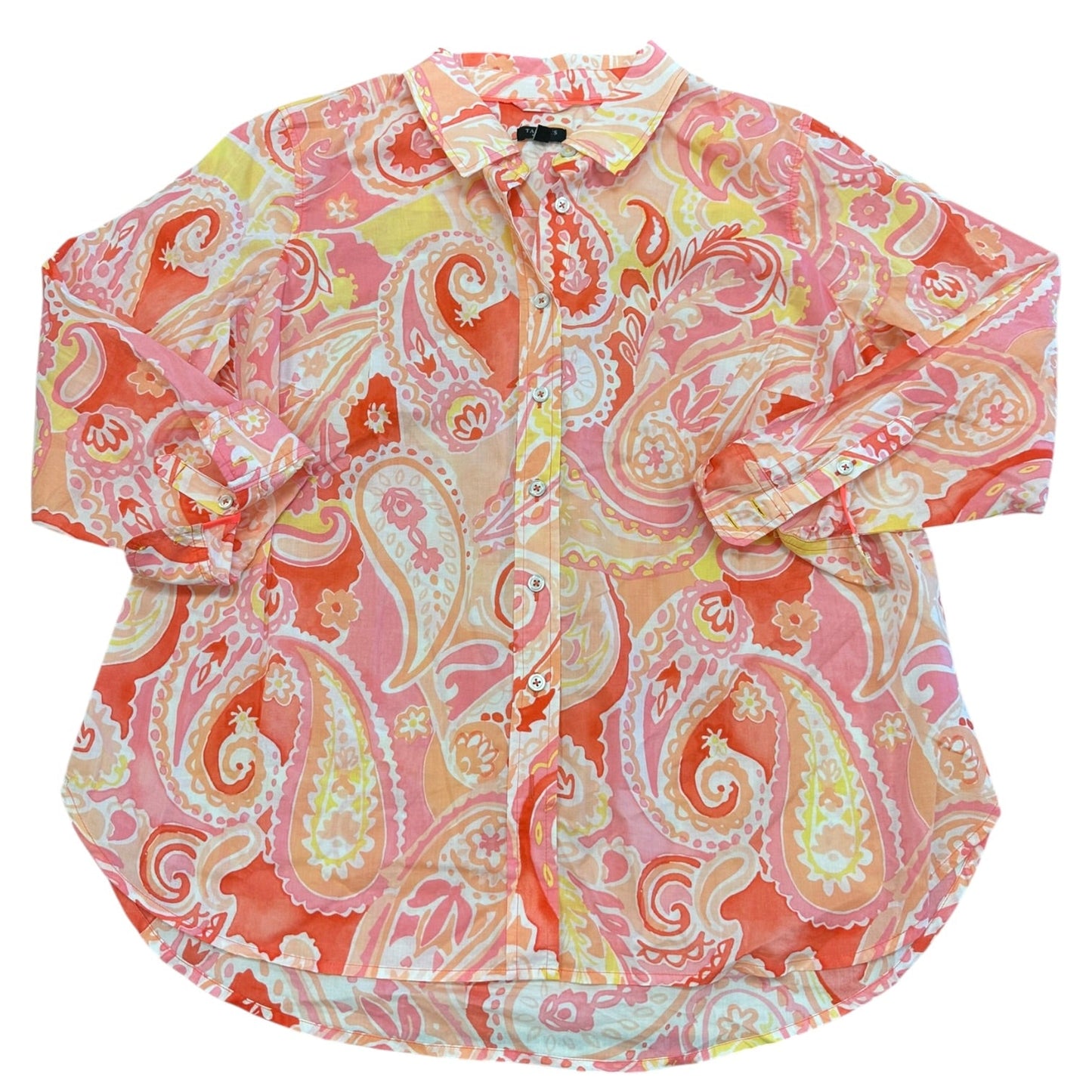 Top Ls By Talbots In Orange & Pink, Size:1X