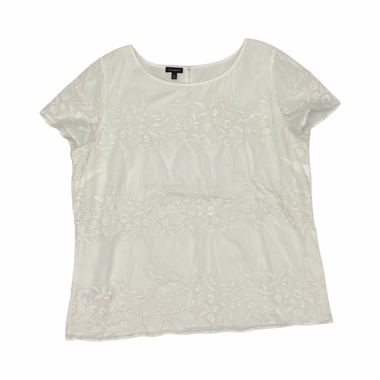 Blouse Ss By Talbots In White, Size:Xl