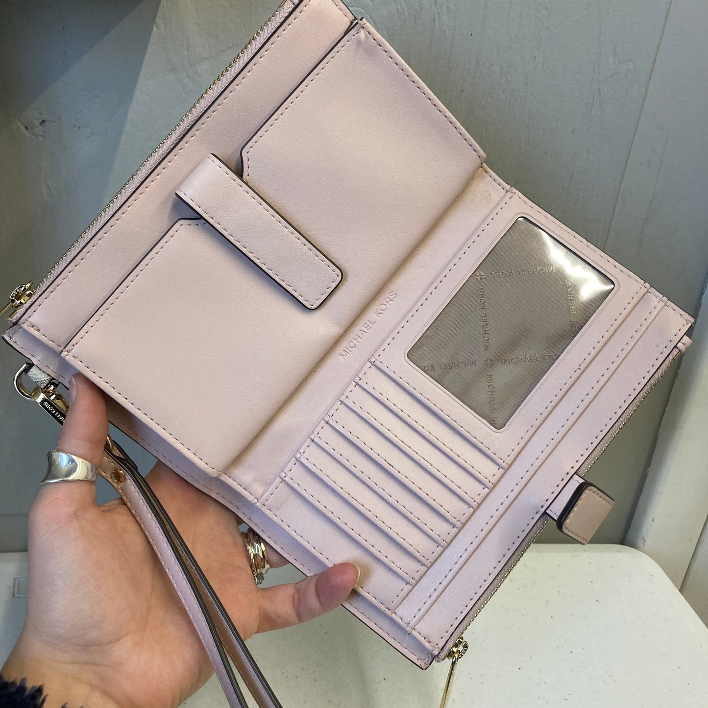 Wristlet Designer By Michael Kors In Tan, Size:Medium