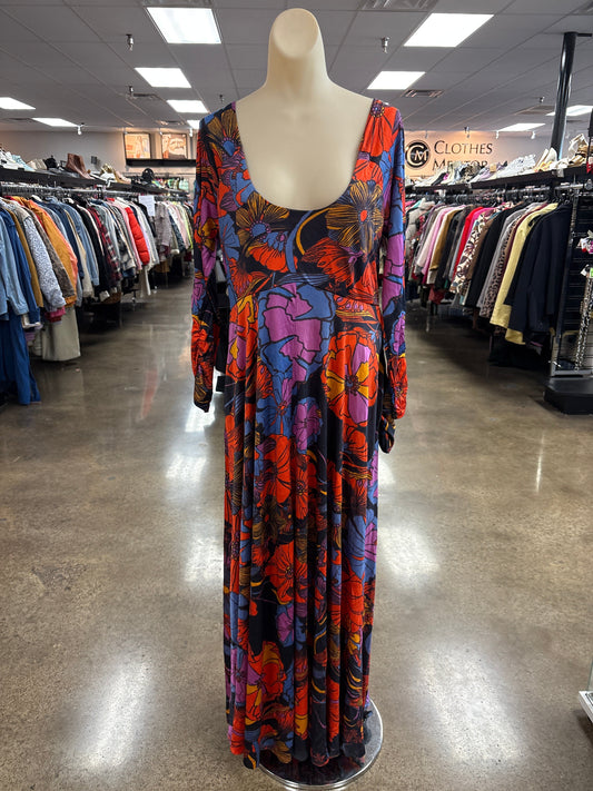 Dress Casual Maxi By Free People In Floral Print, Size:L