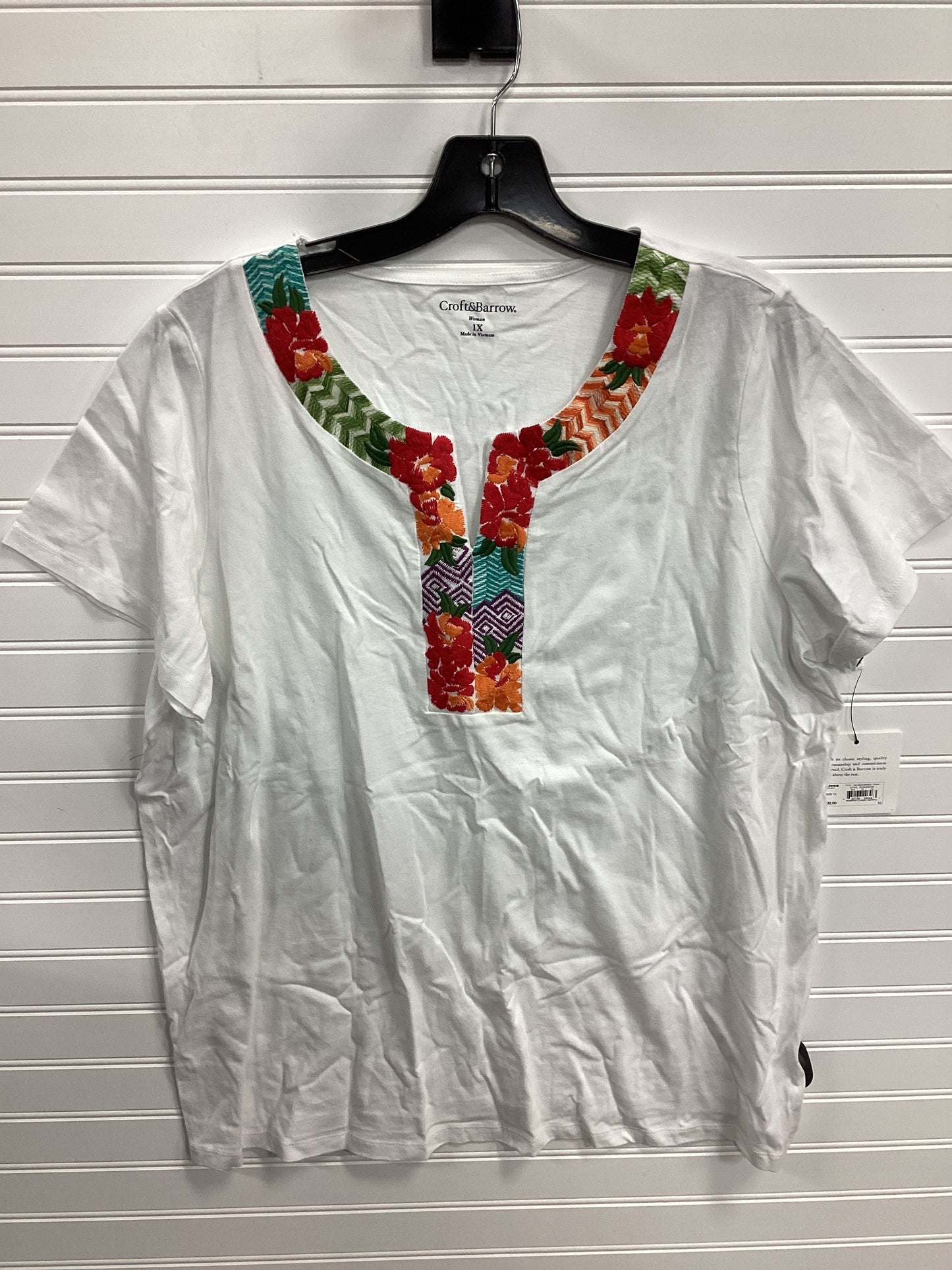 Top Ss By Croft And Barrow In White, Size:1X