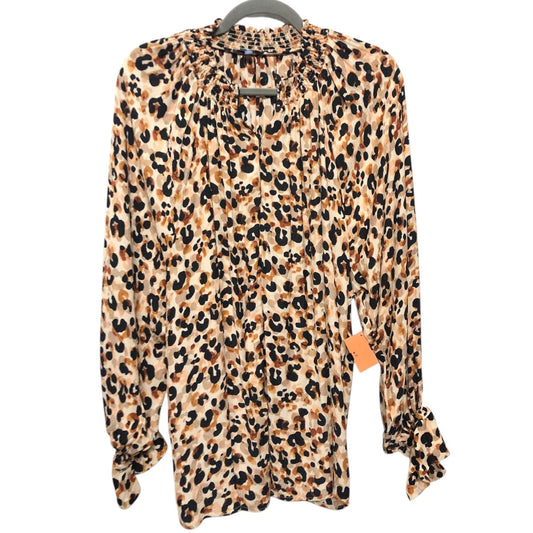 Blouse Ls By Democracy In Animal Print, Size:2X