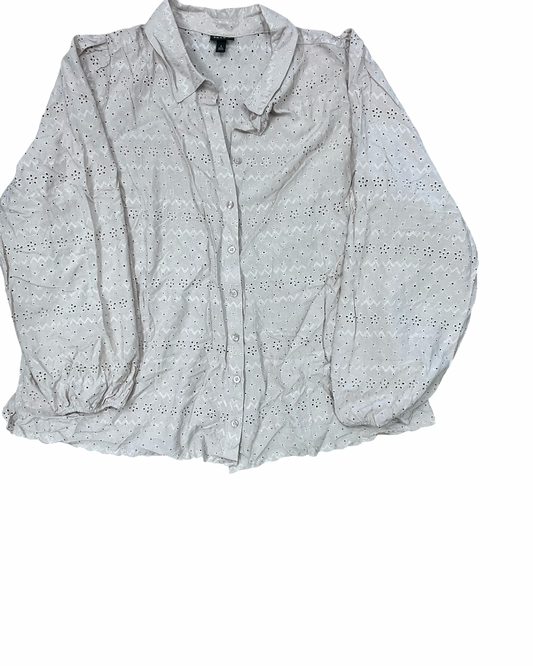 Blouse Ls By Torrid In Tan, Size:3X