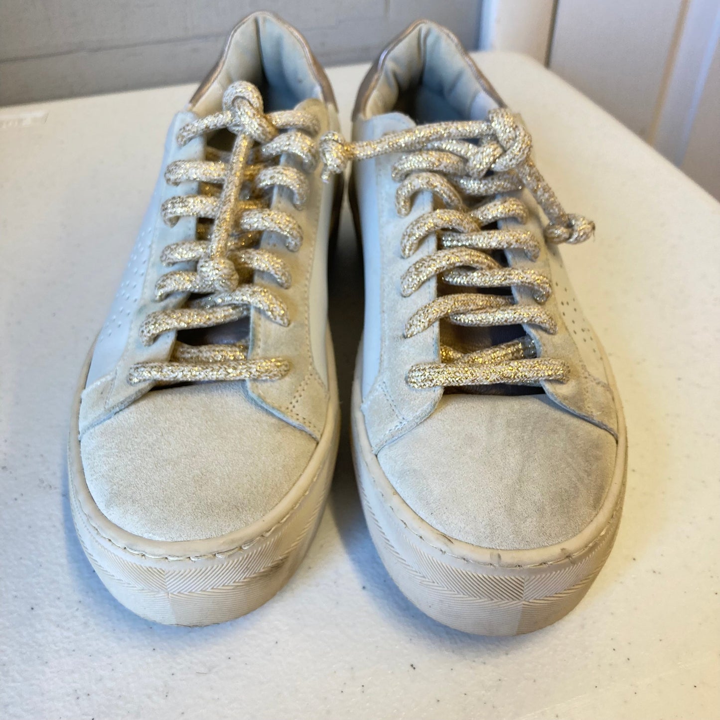 Shoes Sneakers By P448 In Tan & White, Size:5