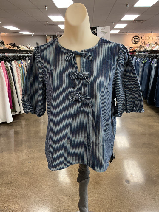 Top Ss By Loft In Blue Denim, Size:S