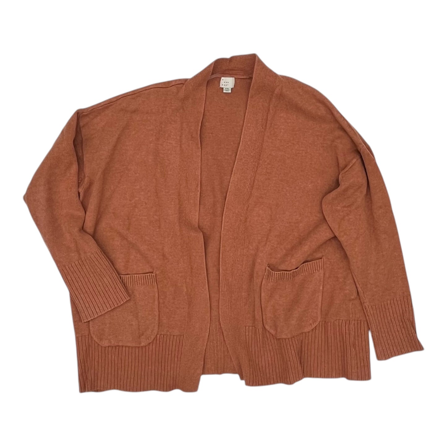 Sweater Cardigan By A New Day In Orange, Size:Xxl