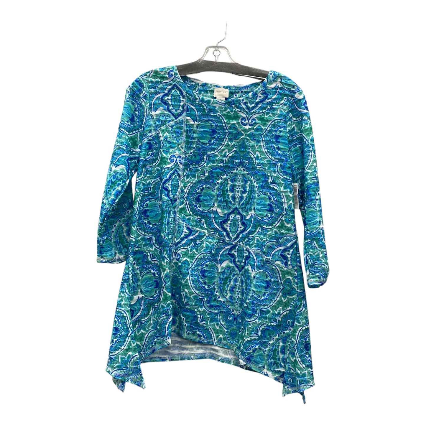 Top 3/4 Sleeve By Chicos In Blue, Size:S