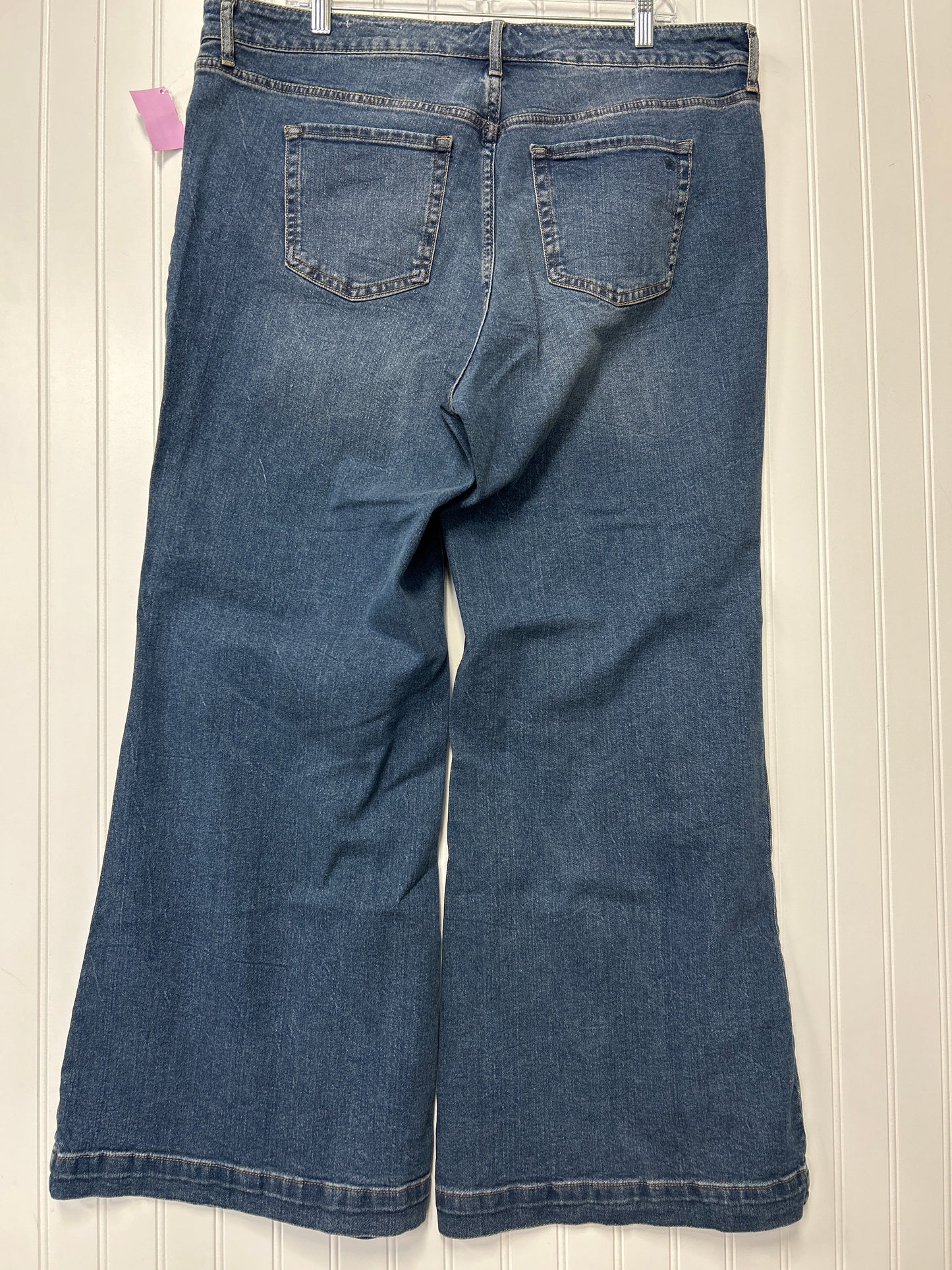Jeans Wide Leg By Jessica Simpson In Blue Denim, Size:16