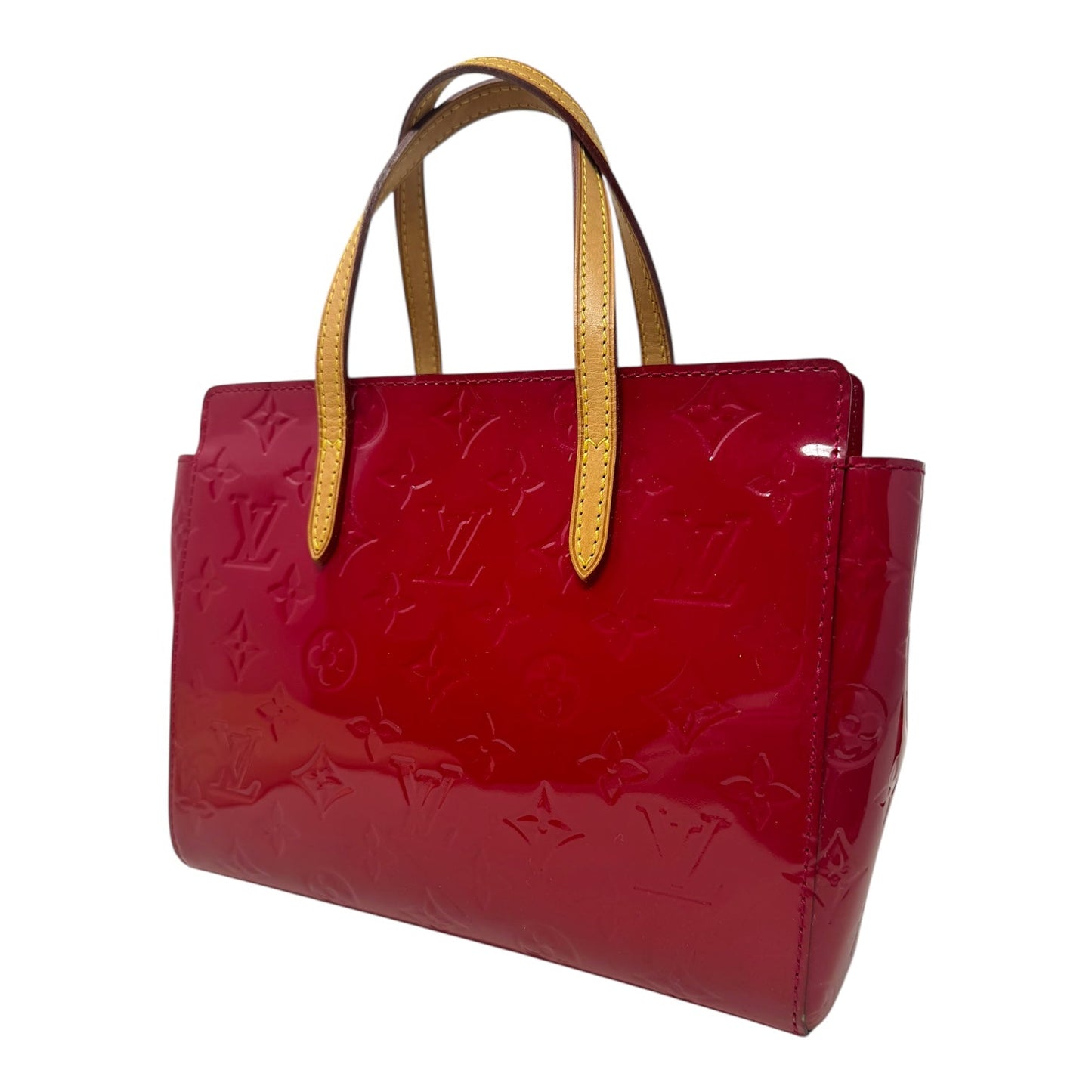 Catalina Vernis Embossed Patent Leather BB Bag in Indian Rose Luxury Designer By Louis Vuitton, Size: Small