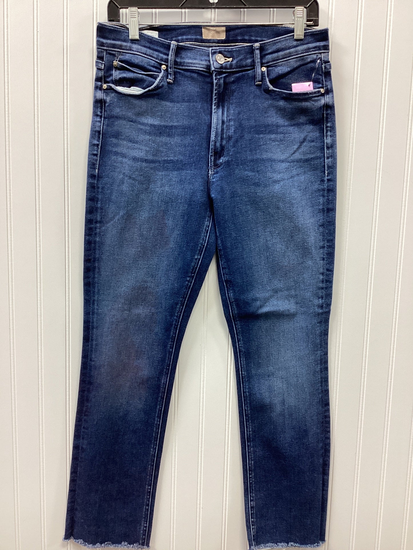 Jeans Straight By Mother In Blue Denim, Size:8