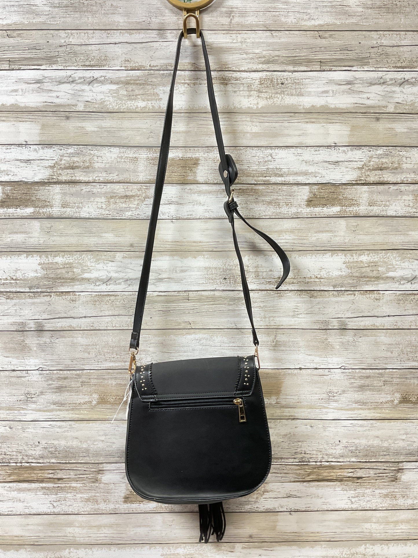 Handbag By Clothes Mentor In Black & Gold, Size:Small -as is