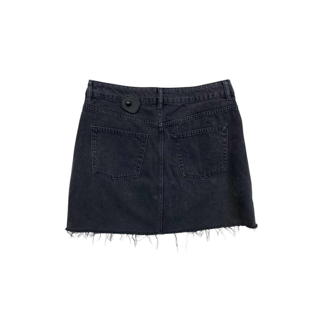 Skirt Mini & Short By Top Shop In Black Denim, Size:8