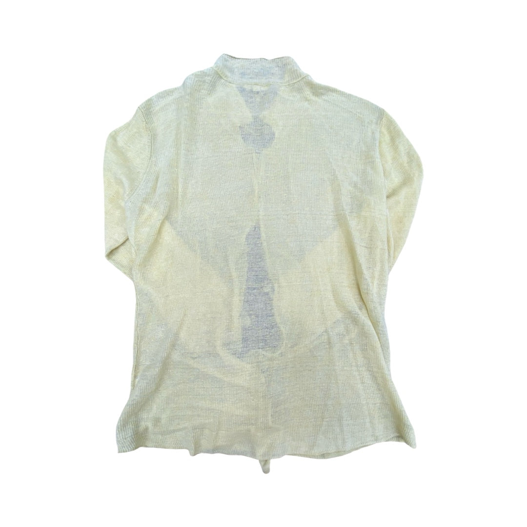 Sweater Cardigan Designer By Eileen Fisher In Yellow, Size:L