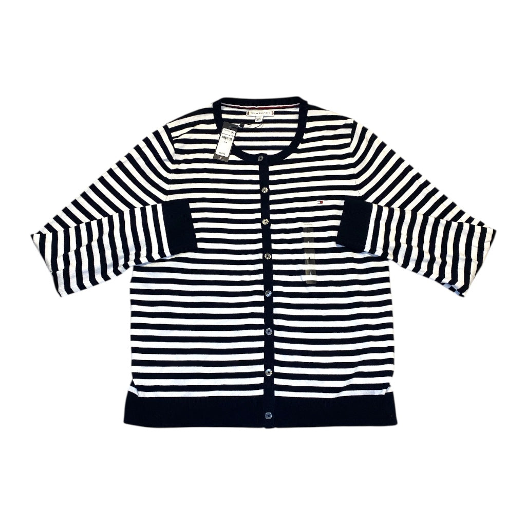 Sweater Cardigan By Tommy Hilfiger In Striped Pattern, Size:L