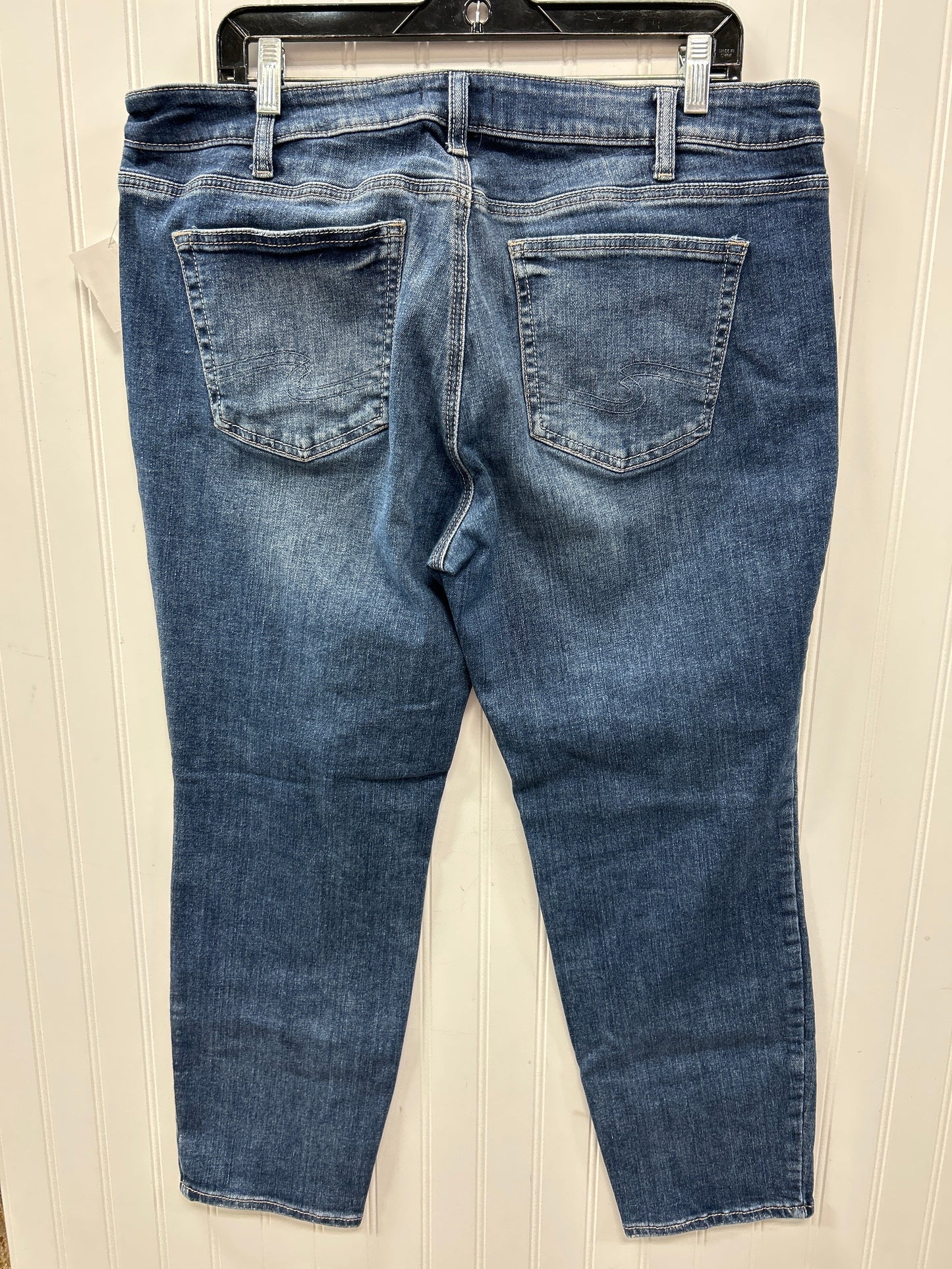 Jeans Straight By Silver In Blue Denim, Size:18
