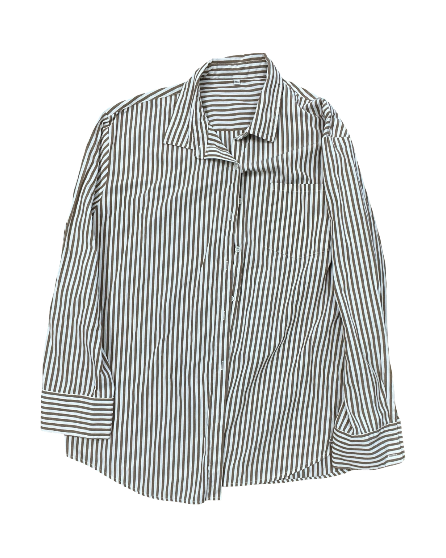 Blouse Ls By Clothes Mentor In Brown & White, Size:1X