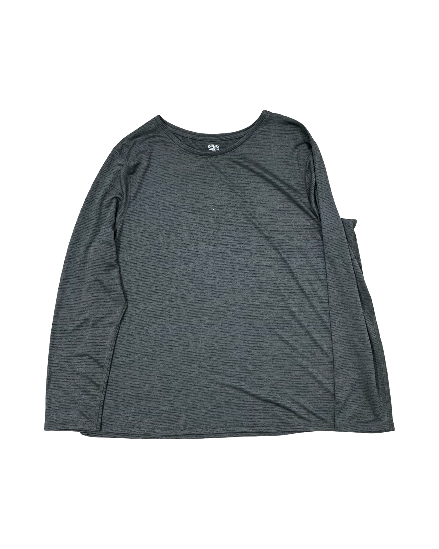 Athletic Top Ls Crewneck By Athletic Works In Green, Size:1X