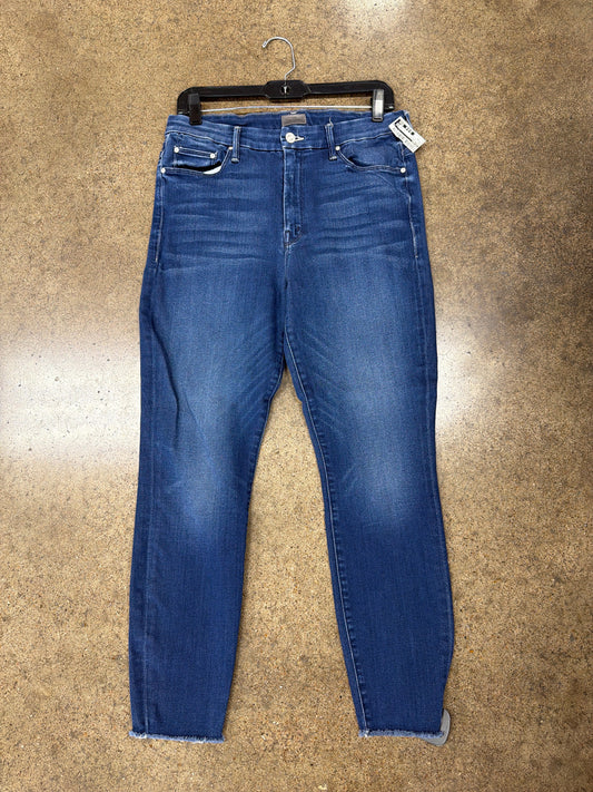 Jeans Skinny By Mother In Blue Denim, Size:14