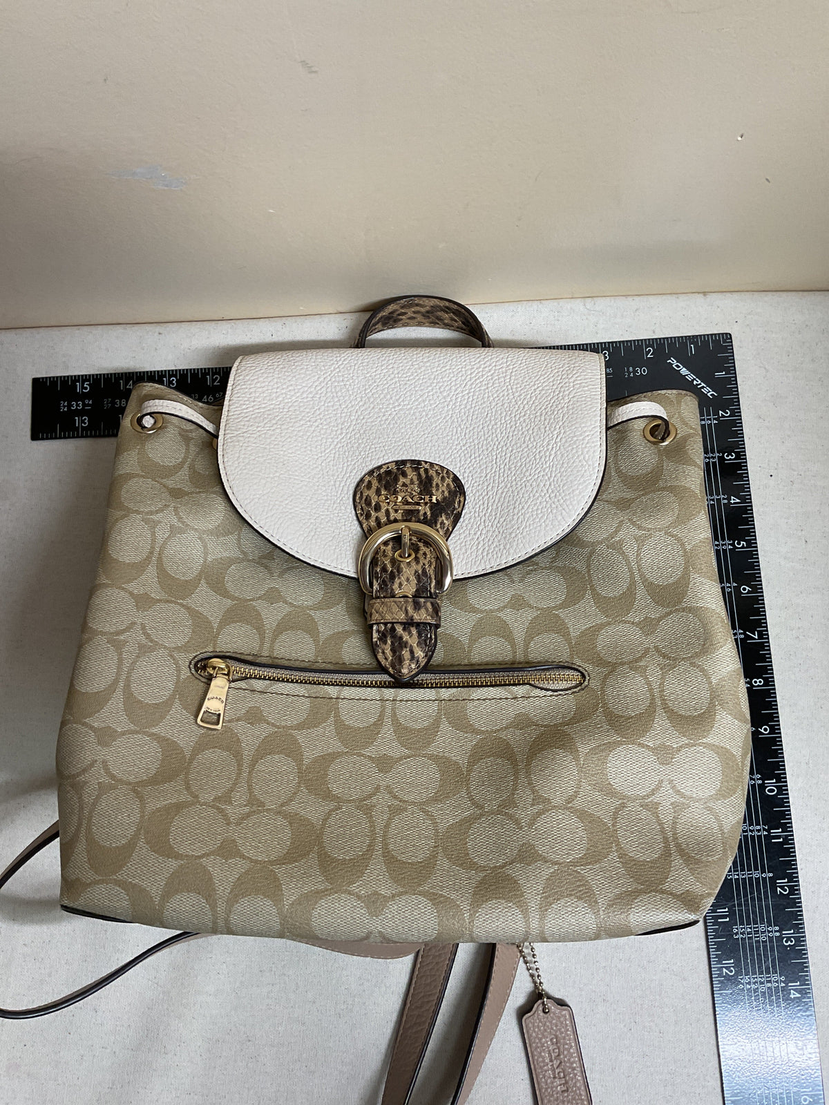 Backpack Designer By Coach In Cream & Tan, Size:Medium