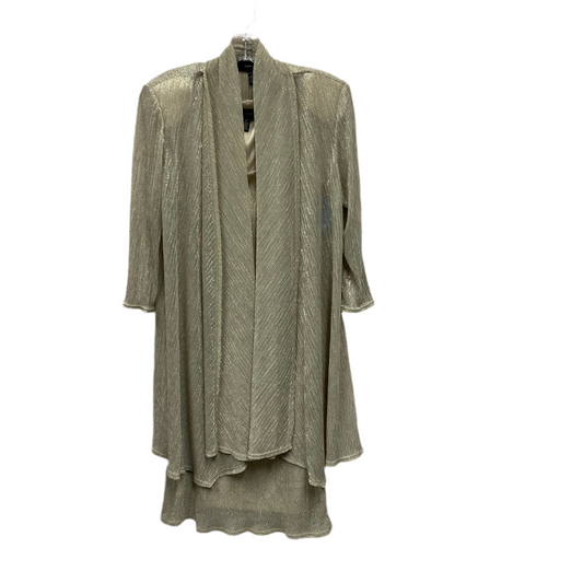 Dress Set 2Pc By R And M Richards In Tan, Size:M