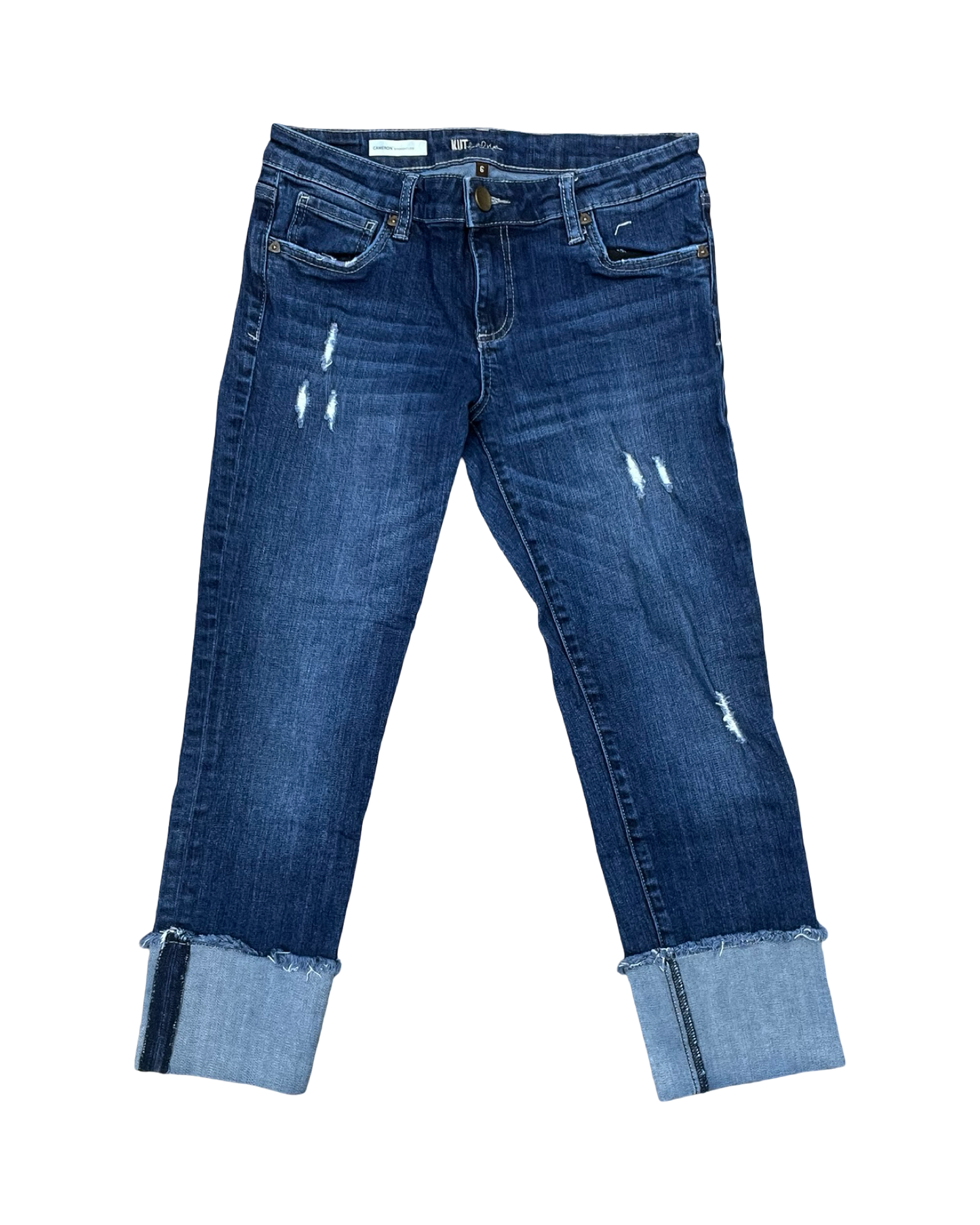Jeans Straight By Kut In Blue Denim, Size:6