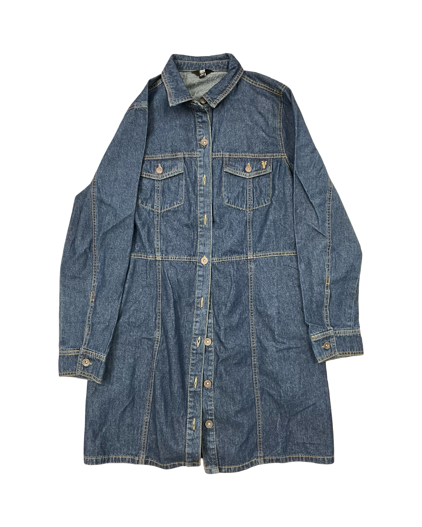 frye denim dress Size Extra Large Misses Long Sleeve Ivory for a crisp and clean look FRYE DARK WASH DENIM DRESS