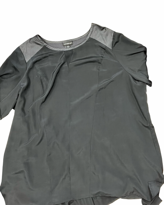 Top 3/4 Sleeve By Catherines In Black, Size:3X