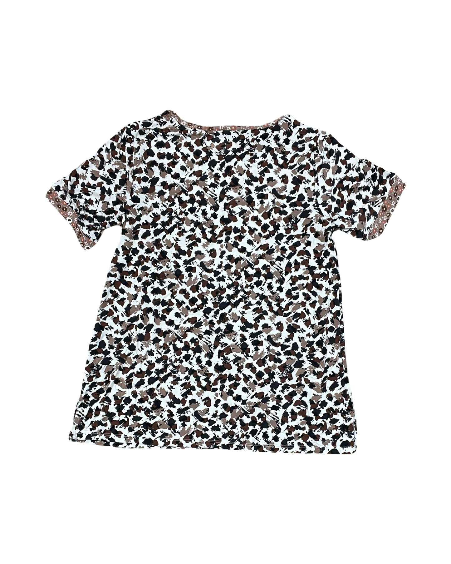Top Ss By Cuddl Duds In Brown & Cream, Size:Xs