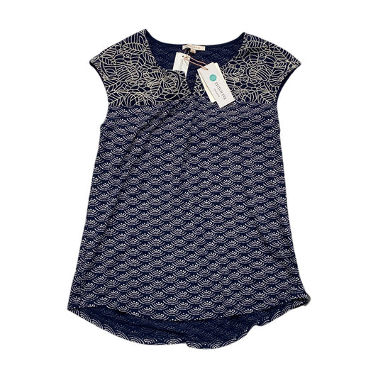 Top Sleeveless By Skies Are Blue In Blue & White, Size:S