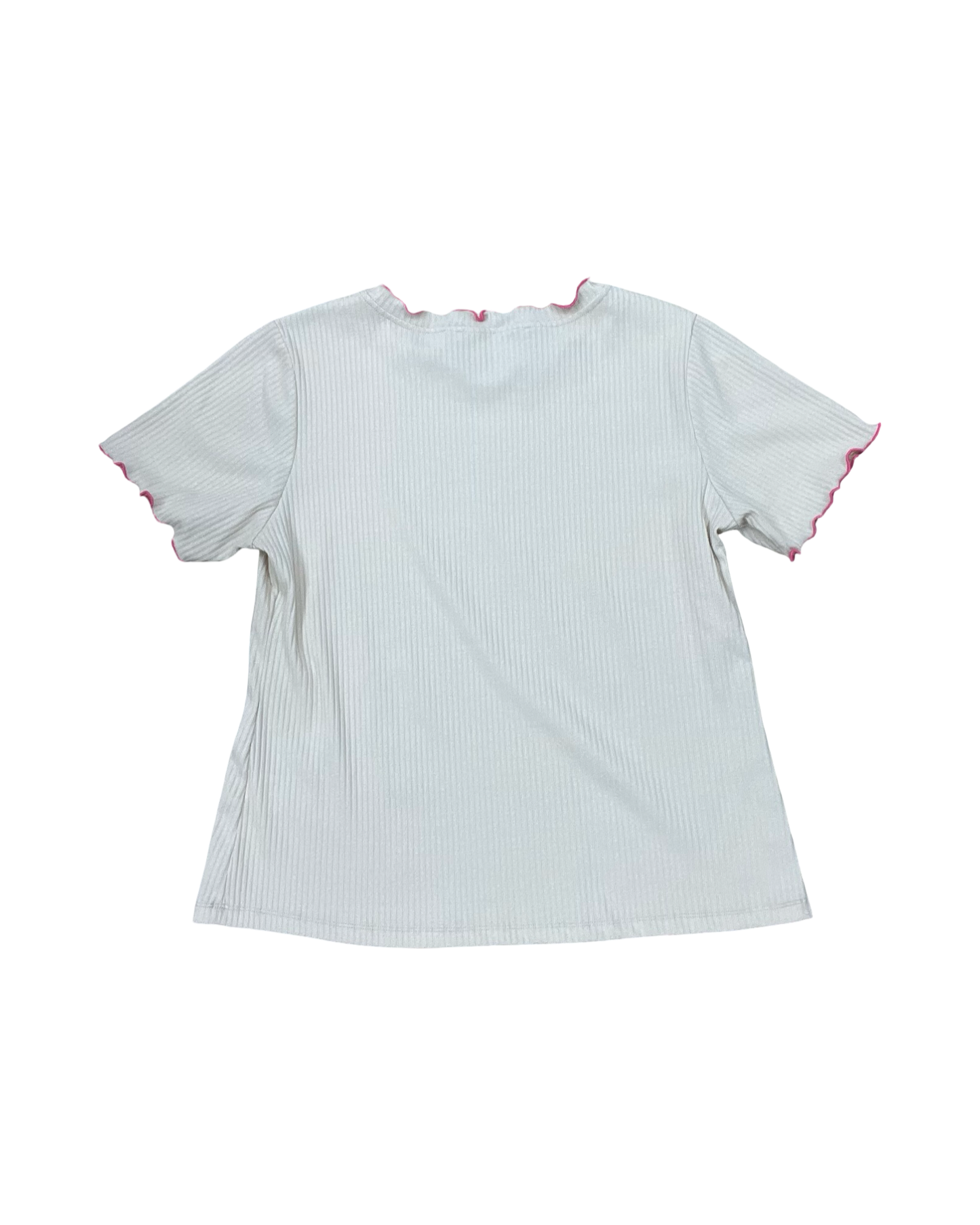 Top Ss By Clothes Mentor In Cream & Pink, Size:L