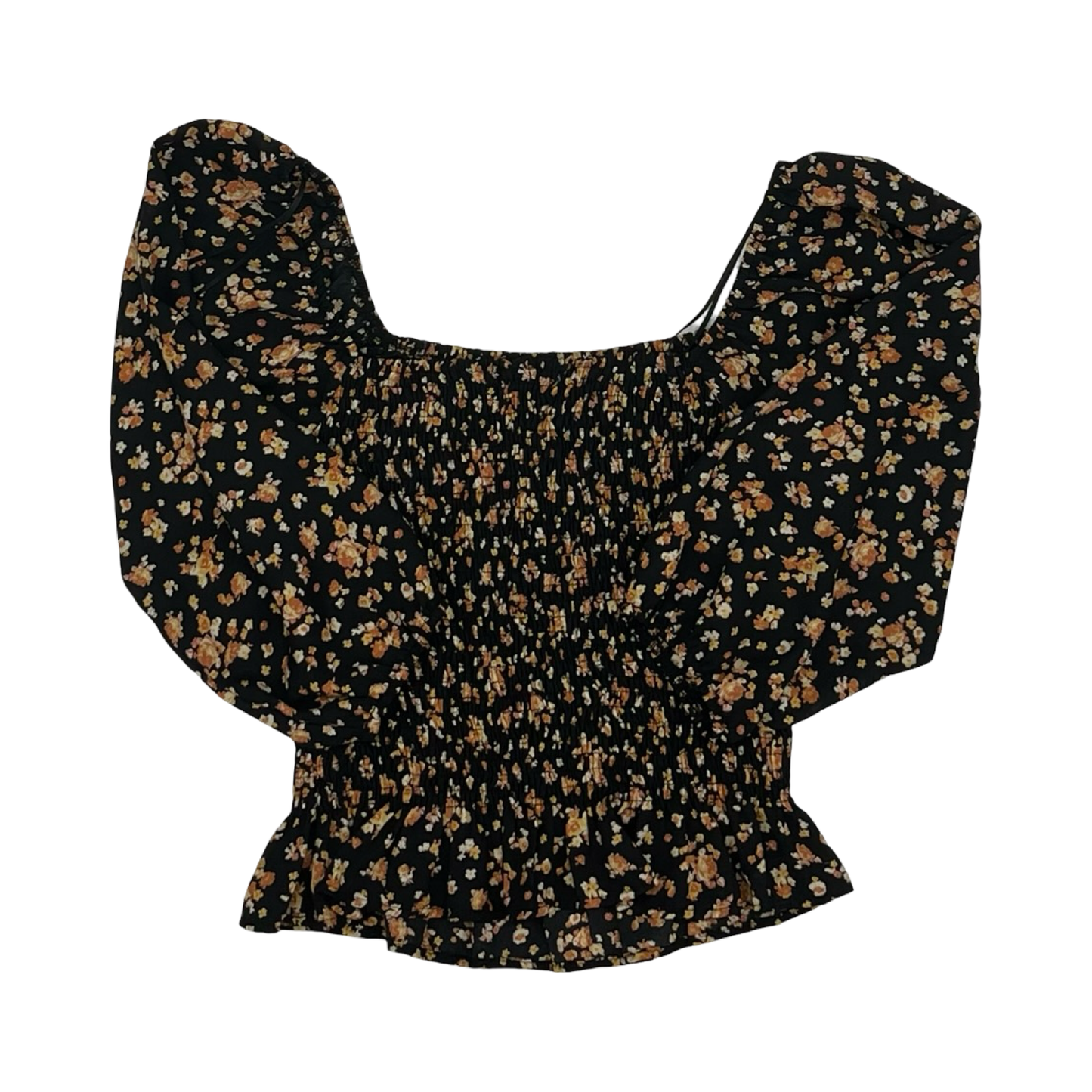 Blouse Ls By Paper Crane In Black & Orange, Size:S